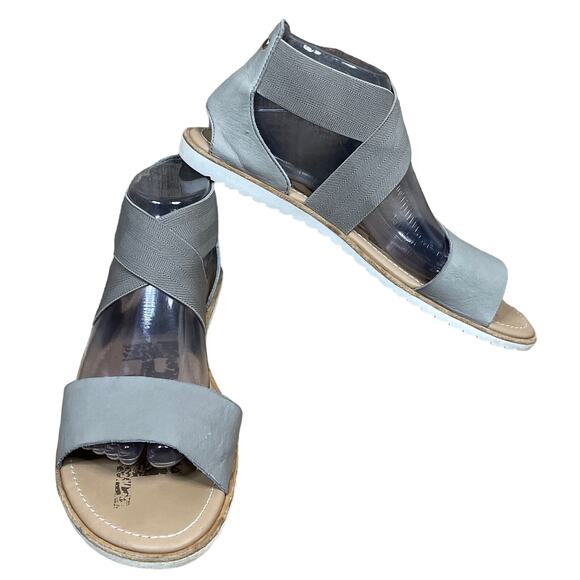 Sorel Ella Leather Sandals Kettle Gray Size 9 - Picture 1 of 7